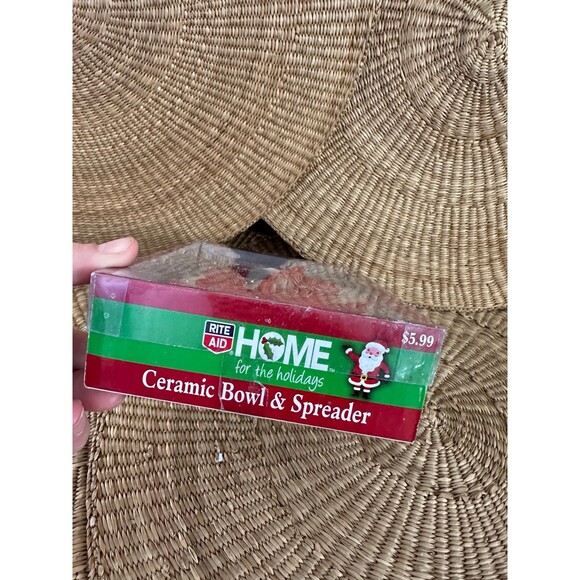 Santa Claus, ceramic bowl and spreader new - Picture 5 of 8